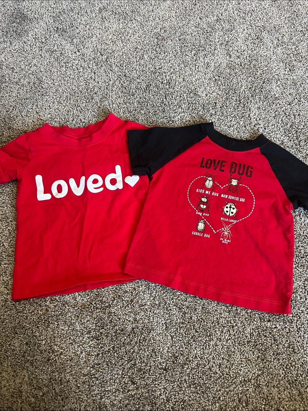 ❤️Kids Red 'Loved' & 'Love Bug' Short-Sleeve Tops - Pack of 2